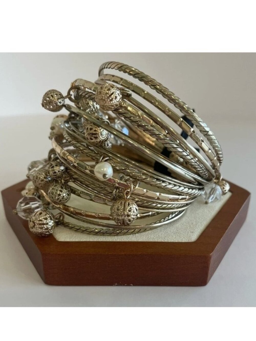 Badgley Mischka Gold Tone Set of 20 Bangles